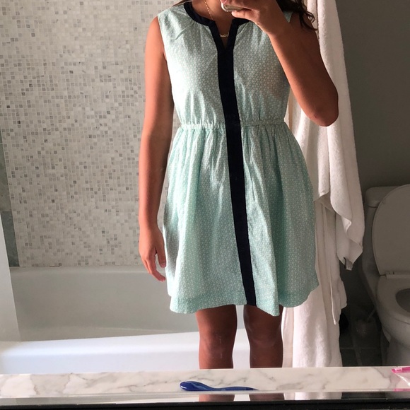 Crew cuts size 14 turquoise and navy blue dress - Picture 1 of 3